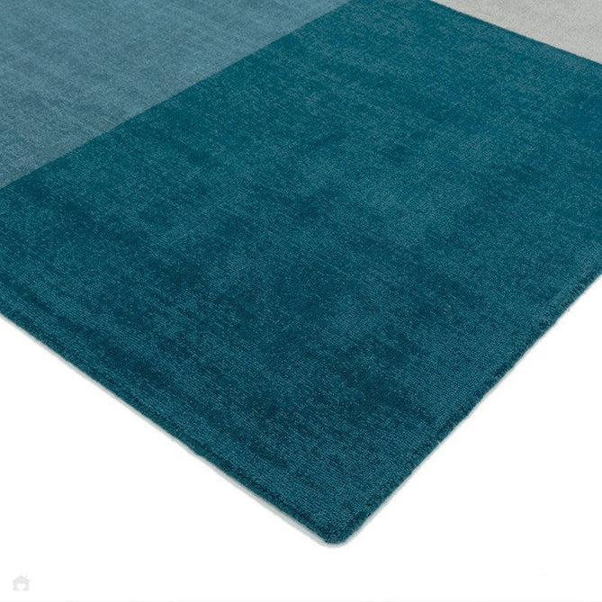 Blox Modern Plain Geometric Hand-Woven Textured Low-Pile Wool Teal/Grey Rug-Asiatic Carpets-Rug Love - The Most Loved Rug Store