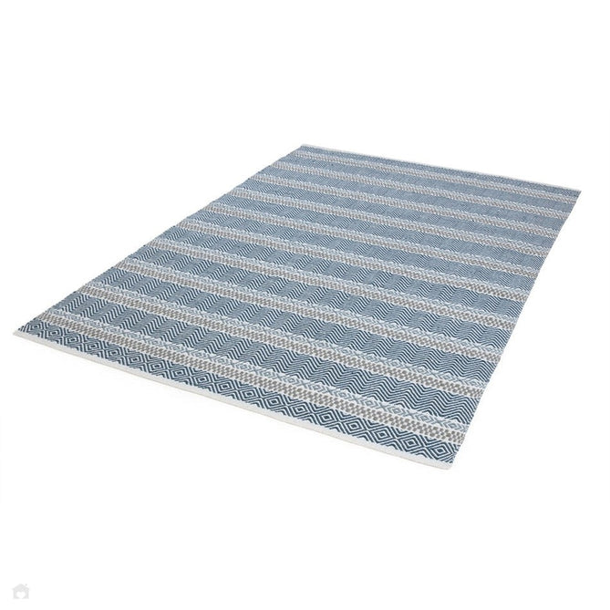 Boardwalk Modern Striped Hand-Woven Durable Stain-Resistant Weatherproof Flatweave In-Outdoor Blue/Grey/Cream Rug-Asiatic Carpets-Rug Love - The Most Loved Rug Store