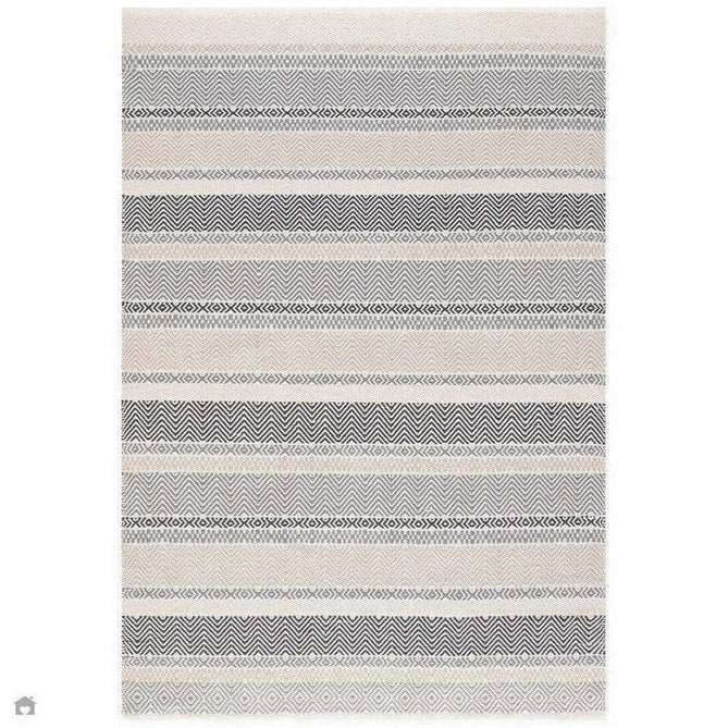 Buy Asiatic Carpets Boardwalk Modern Striped Hand-Woven Durable Stain-Resistant Weatherproof Flatweave In-Outdoor Charcoal/Grey/Taupe/Cream/Multicolour Rug Lowest Price | Rug Love