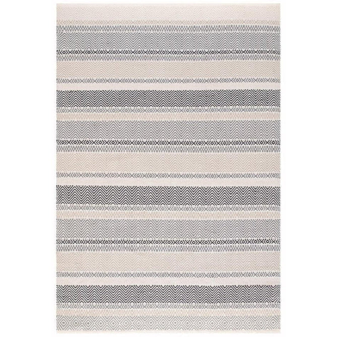 Boardwalk Modern Striped Hand-Woven Durable Stain-Resistant Weatherproof Flatweave In-Outdoor Charcoal/Grey/Taupe/Cream/Multicolour Rug-Asiatic Carpets-Rug Love - The Most Loved Rug Store