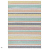 Boardwalk Modern Striped Hand-Woven Durable Stain-Resistant Weatherproof Flatweave In-Outdoor Charcoal/Pink/Green/Orange/Yellow/Multicolour Rug