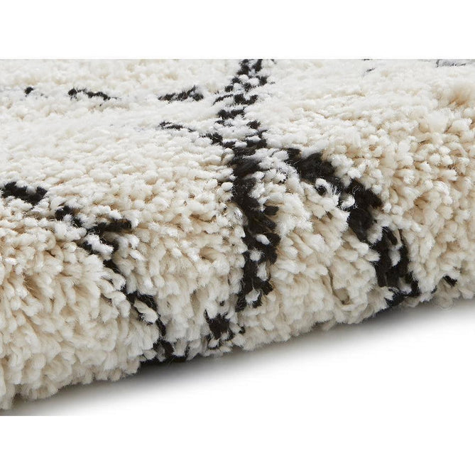 Boho 5402 Modern Moroccan Berber Soft Plush Shaggy White/Black Rug-Think Rugs-Rug Love - The Most Loved Rug Store