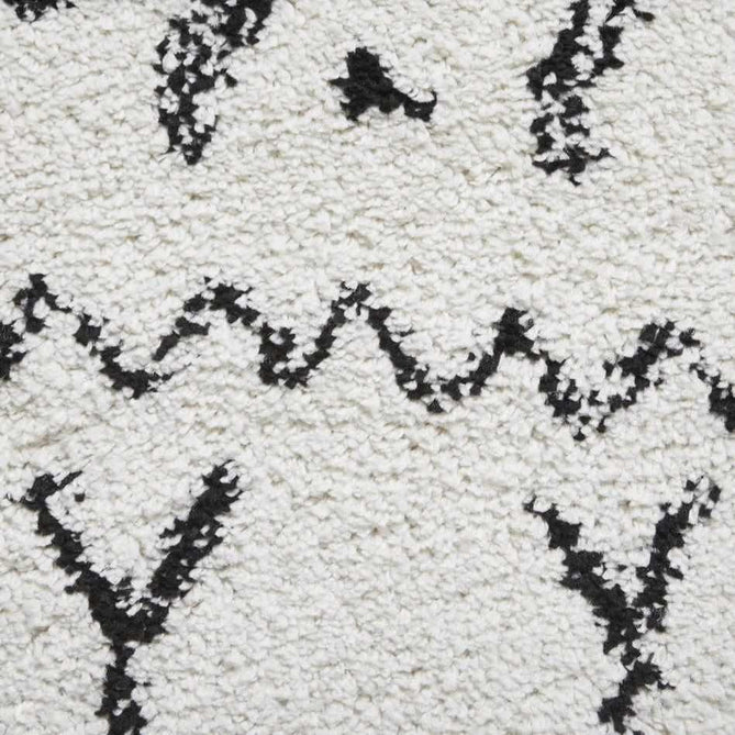 Boho 5402 Modern Moroccan Berber Soft Plush Shaggy White/Black Rug-Think Rugs-Rug Love - The Most Loved Rug Store