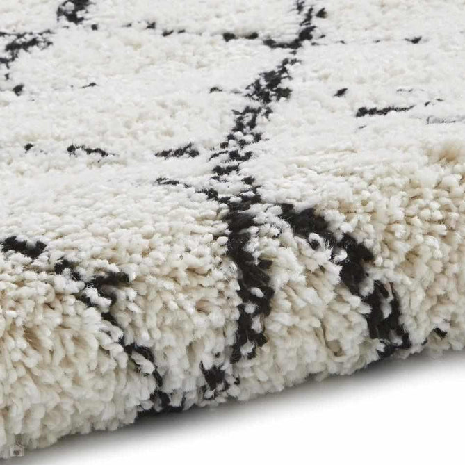 Boho 5402 Modern Moroccan Berber Soft Plush Shaggy White/Black Rug-Think Rugs-Rug Love - The Most Loved Rug Store