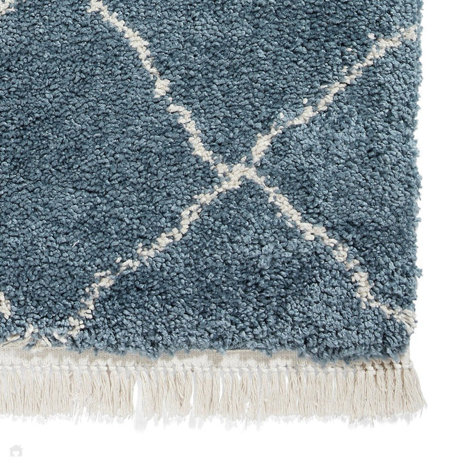 Boho 5413 Modern Moroccan Berber Soft Plush Shaggy Blue Rug-Think Rugs-Rug Love - The Most Loved Rug Store