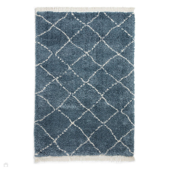 Boho 5413 Modern Moroccan Berber Soft Plush Shaggy Blue Rug-Think Rugs-Rug Love - The Most Loved Rug Store