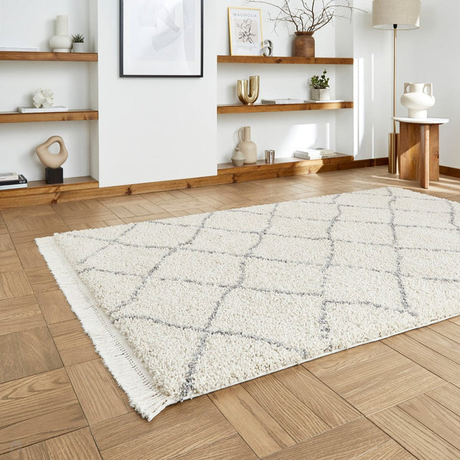 Boho 5413 Modern Moroccan Berber Soft Plush Shaggy Cream Rug-Think Rugs-Rug Love - The Most Loved Rug Store