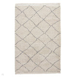 Boho 5413 Modern Moroccan Berber Soft Plush Shaggy Cream Rug