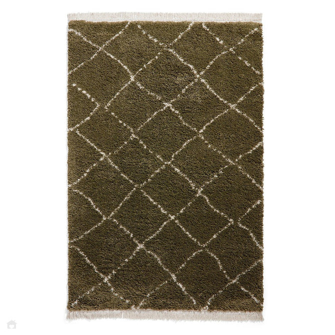 Boho 5413 Modern Moroccan Berber Soft Plush Shaggy Green Rug-Think Rugs-Rug Love - The Most Loved Rug Store