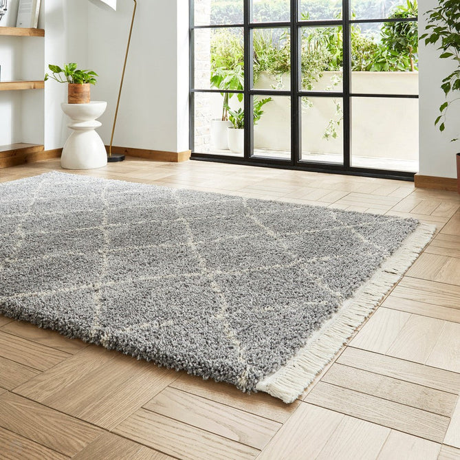 Boho 5413 Modern Moroccan Berber Soft Plush Shaggy Grey Rug-Think Rugs-Rug Love - The Most Loved Rug Store