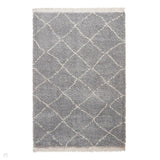 Boho 5413 Modern Moroccan Berber Soft Plush Shaggy Grey Rug