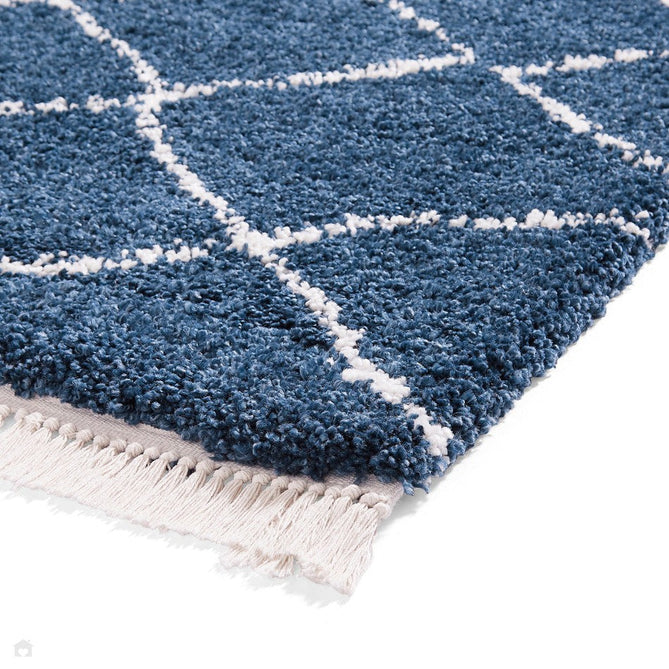 Boho 5413 Modern Moroccan Berber Soft Plush Shaggy Navy Rug-Think Rugs-Rug Love - The Most Loved Rug Store