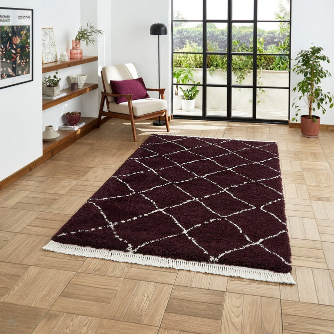 Boho 5413 Modern Moroccan Berber Soft Plush Shaggy Purple Rug-Think Rugs-Rug Love - The Most Loved Rug Store