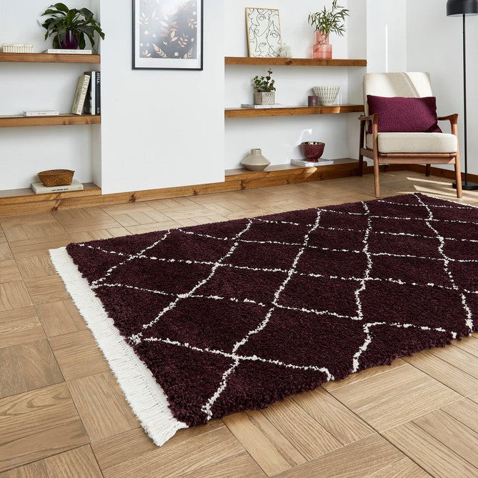 Boho 5413 Modern Moroccan Berber Soft Plush Shaggy Purple Rug-Think Rugs-Rug Love - The Most Loved Rug Store