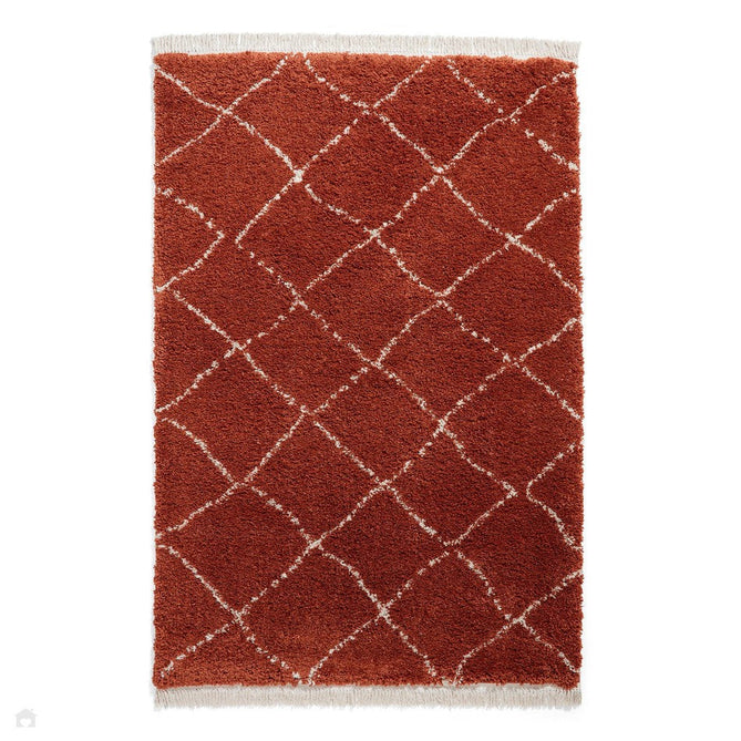 Boho 5413 Modern Moroccan Berber Soft Plush Shaggy Rust Rug-Think Rugs-Rug Love - The Most Loved Rug Store