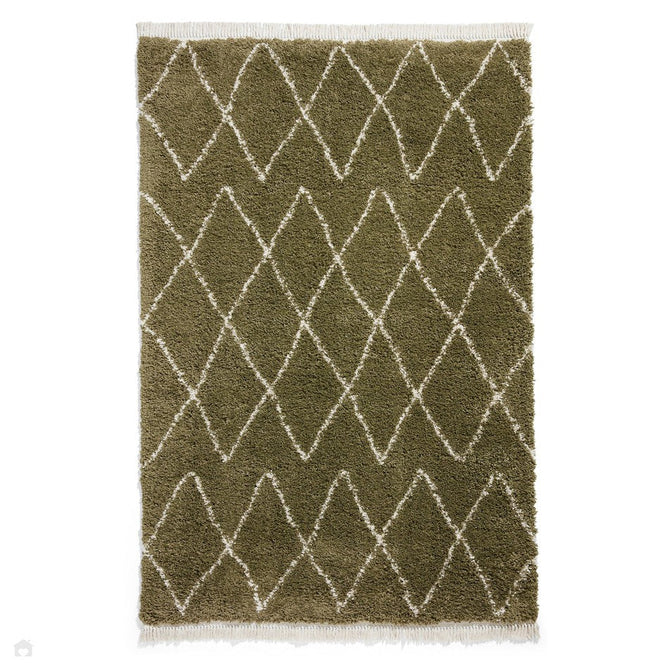 Boho 8280 Modern Moroccan Berber Soft Plush Shaggy Green Rug-Think Rugs-Rug Love - The Most Loved Rug Store