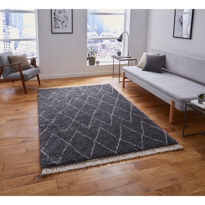 Boho 8280 Modern Moroccan Berber Soft Plush Shaggy Grey Rug-Think Rugs-Rug Love - The Most Loved Rug Store