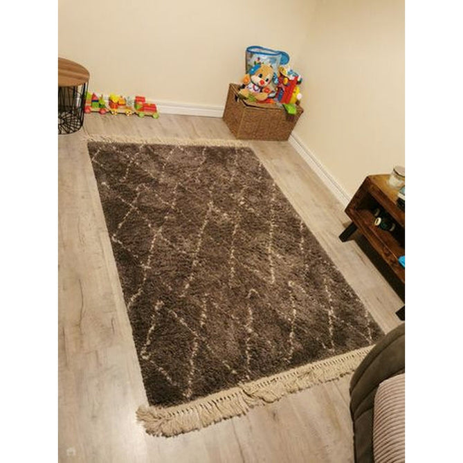 Boho 8280 Modern Moroccan Berber Soft Plush Shaggy Grey Rug-Think Rugs-Rug Love - The Most Loved Rug Store