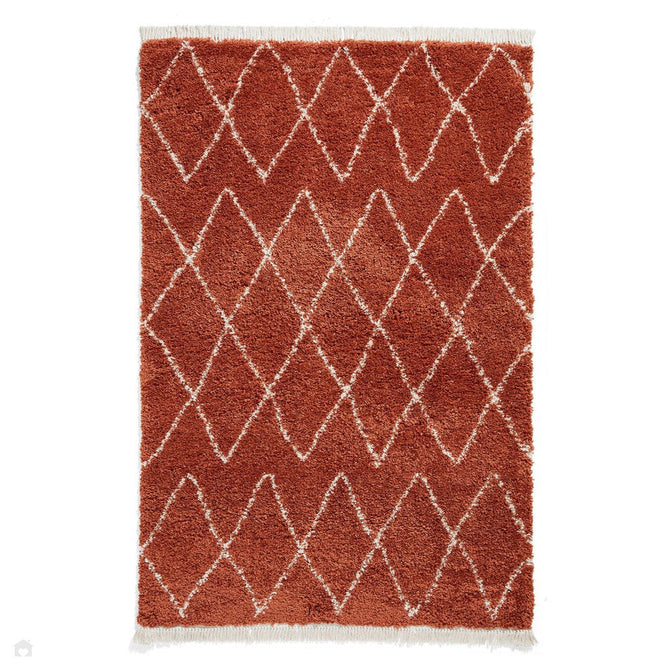 Boho 8280 Modern Moroccan Berber Soft Plush Shaggy Rust Rug-Think Rugs-Rug Love - The Most Loved Rug Store