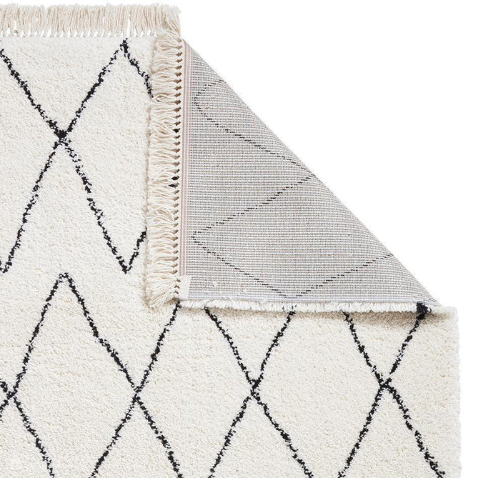 Boho 8280 Modern Moroccan Berber Soft Plush Shaggy White/Black Rug-Think Rugs-Rug Love - The Most Loved Rug Store