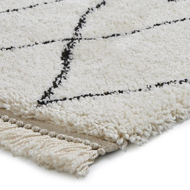 Boho 8280 Modern Moroccan Berber Soft Plush Shaggy White/Black Rug-Think Rugs-Rug Love - The Most Loved Rug Store