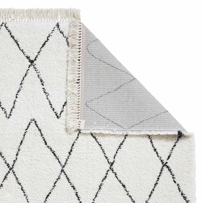 Boho 8280 Modern Moroccan Berber Soft Plush Shaggy White/Black Rug-Think Rugs-Rug Love - The Most Loved Rug Store