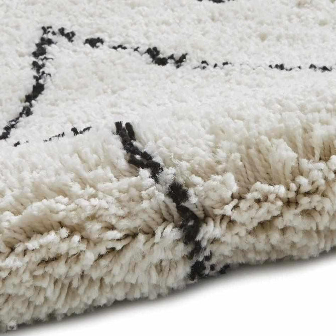 Boho 8280 Modern Moroccan Berber Soft Plush Shaggy White/Black Rug-Think Rugs-Rug Love - The Most Loved Rug Store