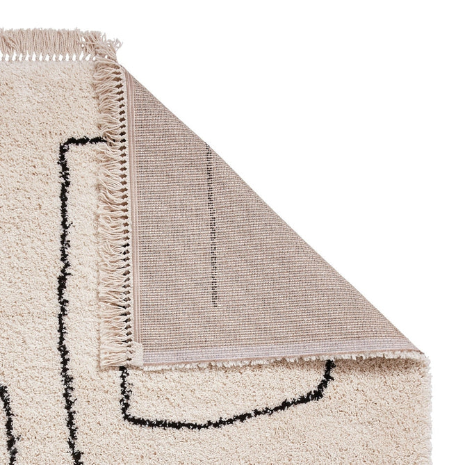 Boho A474 Modern Moroccan Berber Soft Plush Shaggy White/Black Rug-Think Rugs-Rug Love - The Most Loved Rug Store