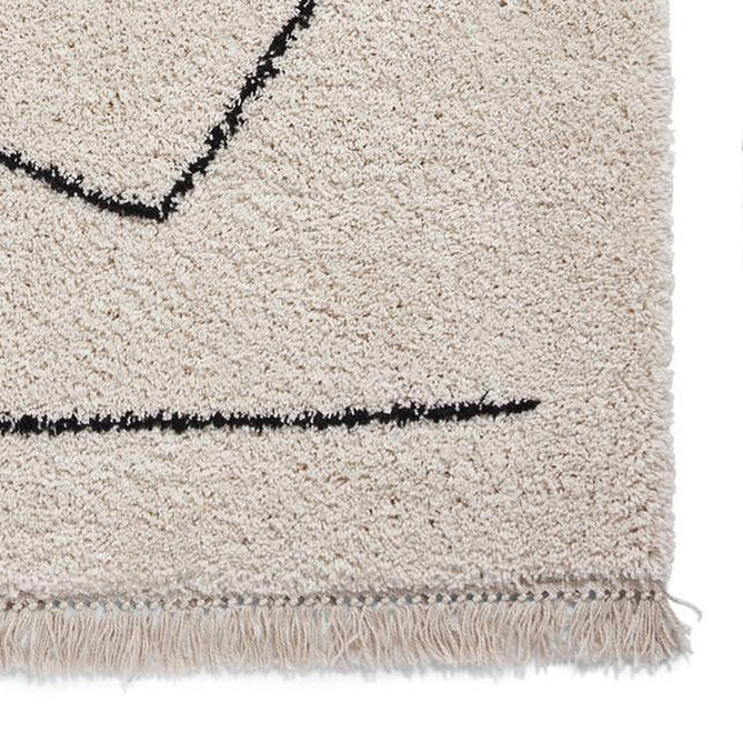 Boho A474 Modern Moroccan Berber Soft Plush Shaggy White/Black Rug-Think Rugs-Rug Love - The Most Loved Rug Store