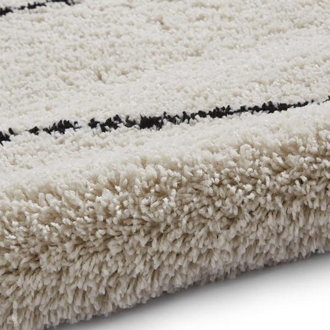 Boho A474 Modern Moroccan Berber Soft Plush Shaggy White/Black Rug-Think Rugs-Rug Love - The Most Loved Rug Store