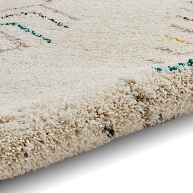 Boho A812 Modern Moroccan Berber Soft Plush Shaggy White/Multicolour Rug-Think Rugs-Rug Love - The Most Loved Rug Store