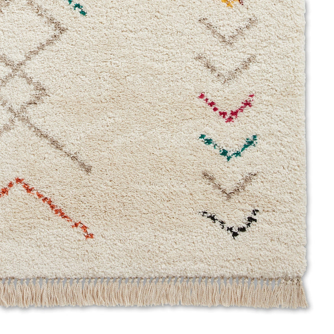 Boho A812 Modern Moroccan Berber Soft Plush Shaggy White/Multicolour Rug-Think Rugs-Rug Love - The Most Loved Rug Store