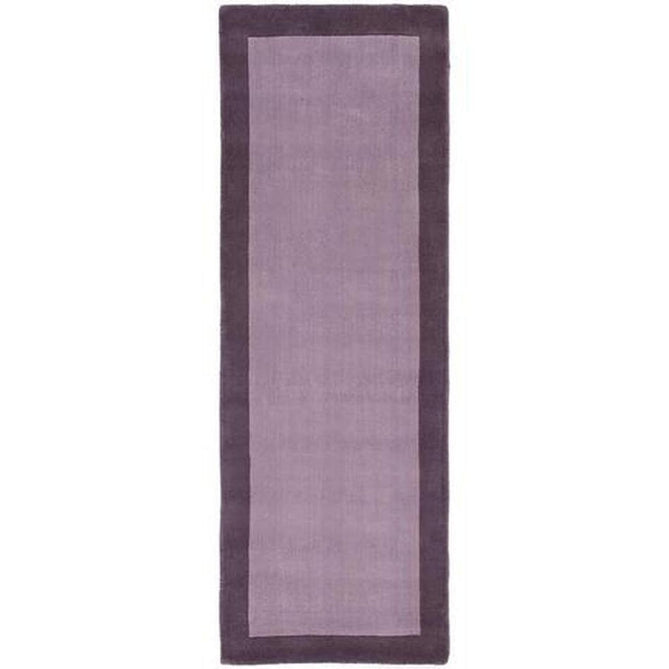 Borders Modern Plain Contrast Border Hand-Woven Wool Mauve Runner-Origins-Rug Love - The Most Loved Rug Store