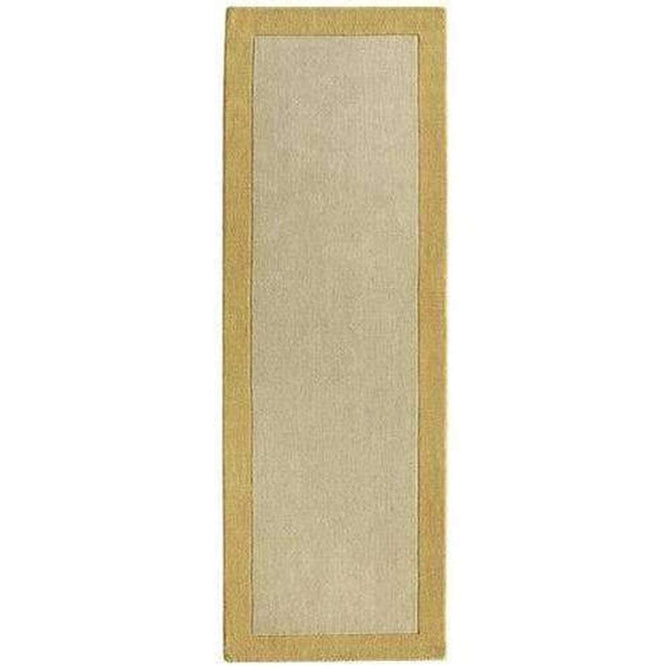 Borders Modern Plain Contrast Border Hand-Woven Wool Ochre/Beige Yellow Rug-Origins-Rug Love - The Most Loved Rug Store