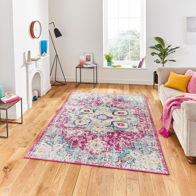 Boston Modern Traditional G0532 Fuschia/Blue Rug-Think Rugs-Rug Love - The Most Loved Rug Store