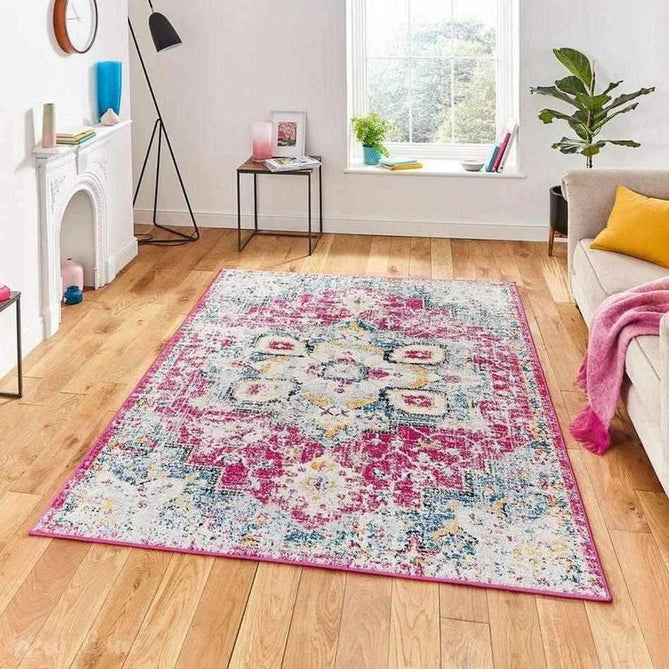 Boston Modern Traditional G0532 Fuschia/Blue Rug-Think Rugs-Rug Love - The Most Loved Rug Store