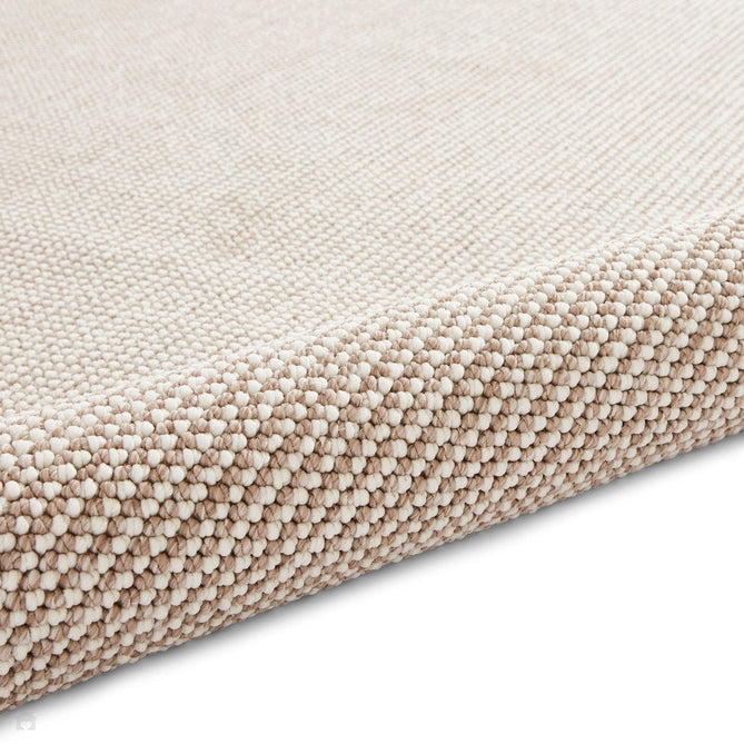 Boucle E6404 Modern Plain Textured Beaded Boucle Pile Soft-Touch Polyester Flatweave White/Brown Rug-Think Rugs-Rug Love - The Most Loved Rug Store