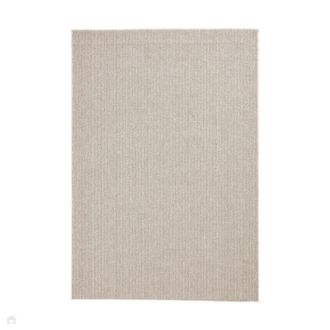 Boucle E6404 Modern Plain Textured Beaded Boucle Pile Soft-Touch Polyester Flatweave White/Brown Rug-Think Rugs-Rug Love - The Most Loved Rug Store