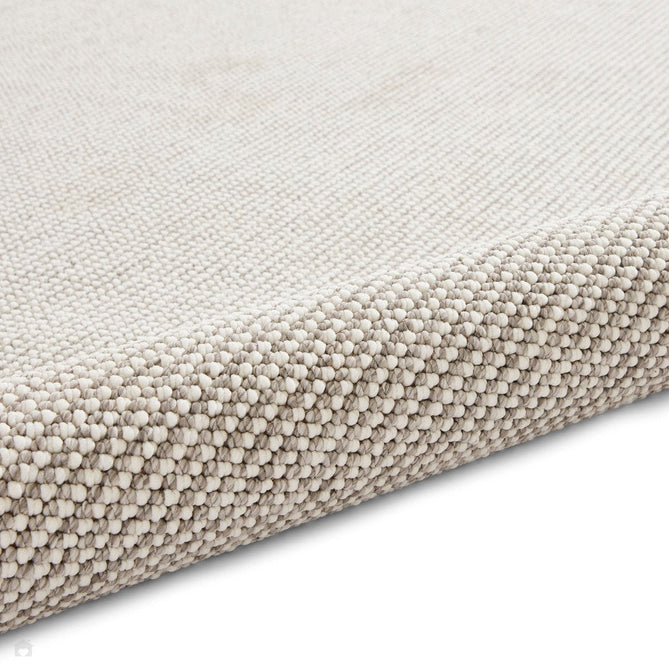 Boucle E6404 Modern Plain Textured Beaded Boucle Pile Soft-Touch Polyester Flatweave White/Grey Rug-Think Rugs-Rug Love - The Most Loved Rug Store