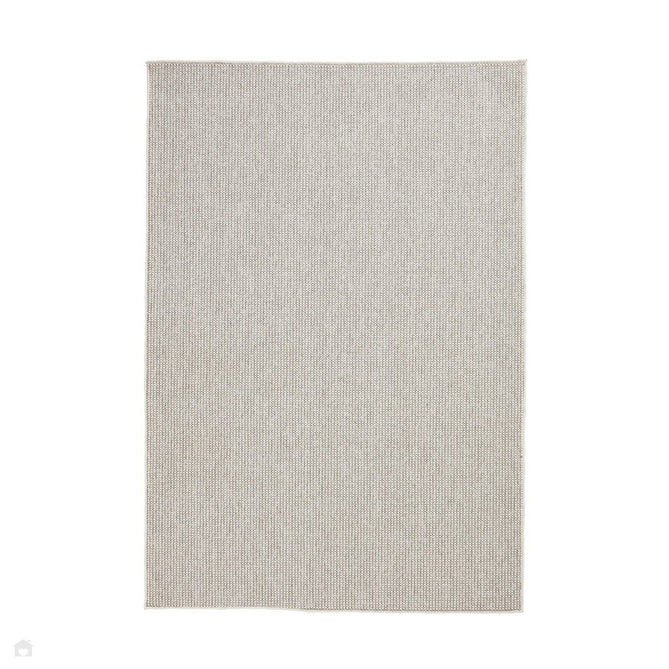 Boucle E6404 Modern Plain Textured Beaded Boucle Pile Soft-Touch Polyester Flatweave White/Grey Rug-Think Rugs-Rug Love - The Most Loved Rug Store