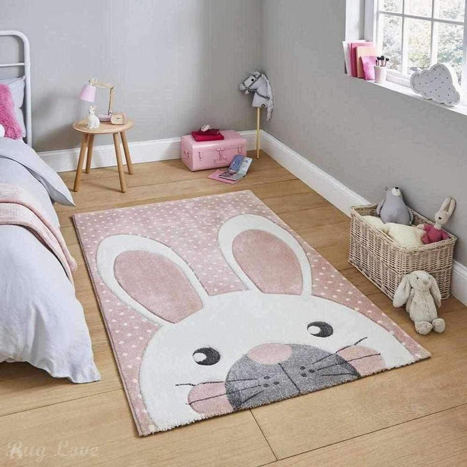 Brooklyn 20341 Kids Rabbit Soft Pink Rug-Think Rugs-Rug Love - The Most Loved Rug Store