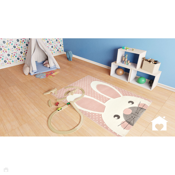 Brooklyn 20341 Kids Rabbit Soft Pink Rug-Think Rugs-Rug Love - The Most Loved Rug Store