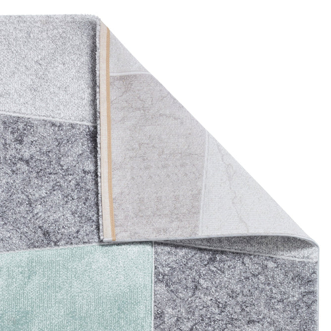 Brooklyn 22192 Modern Geometric Medley Soft Carved Durable Short Pile Grey/Green Rug-Think Rugs-Rug Love - The Most Loved Rug Store