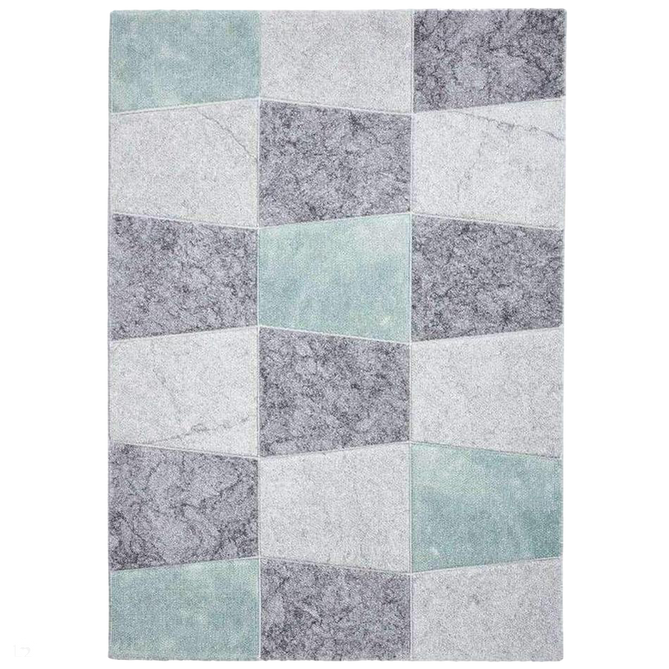 Brooklyn 22192 Modern Geometric Medley Soft Hand-Carved Grey/Green Rug-Think Rugs-Rug Love - The Most Loved Rug Store