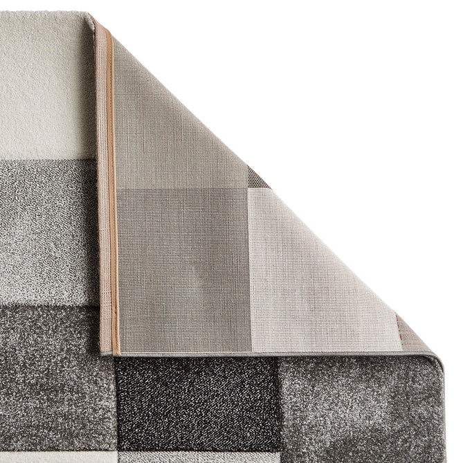 Brooklyn 646 Modern Geometric Tile Blocks Soft Hand-Carved Grey/Cream Runner-Think Rugs-Rug Love - The Most Loved Rug Store