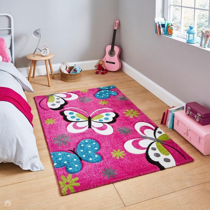 Brooklyn 772 Kids Butterflies Soft Pink Rug-Think Rugs-Rug Love - The Most Loved Rug Store