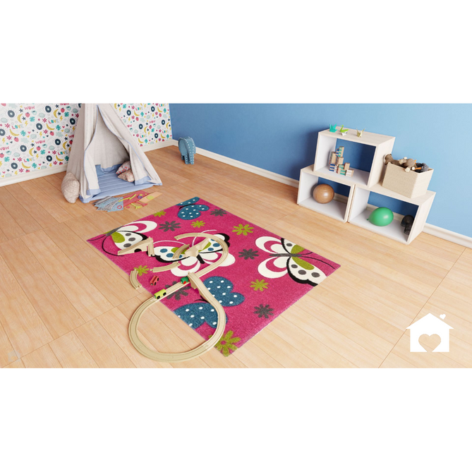 Brooklyn 772 Kids Butterflies Soft Pink Rug-Think Rugs-Rug Love - The Most Loved Rug Store