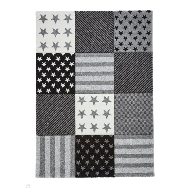 Brooklyn 777 Kids Patchwork Soft Grey Rug-Think Rugs-Rug Love - The Most Loved Rug Store