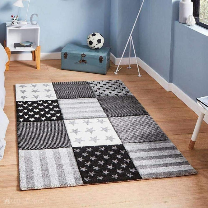 Brooklyn 777 Kids Patchwork Soft Grey Rug-Think Rugs-Rug Love - The Most Loved Rug Store