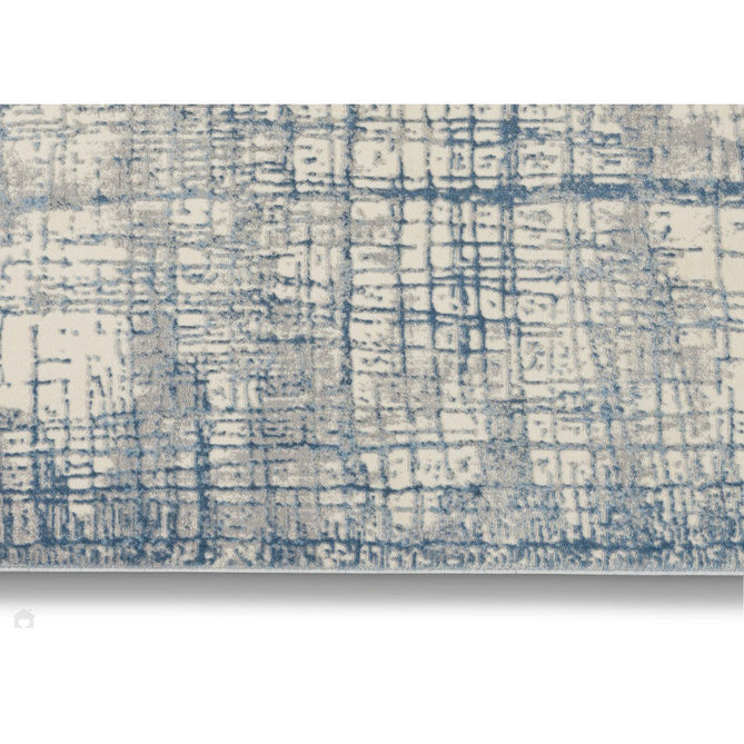 CK Rush CK950 Modern Crosshatched Linear Abstract Distressed Hi-Low Textured Low Flat-Pile Ivory/Blue Rug-Calvin Klein-Rug Love - The Most Loved Rug Store